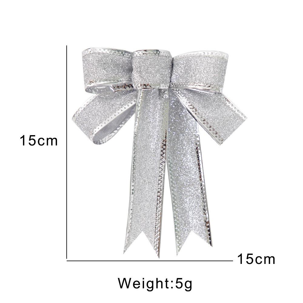 15cm Vibrant Red Silver And Gold Dazzling Glitter Christmas Bow Decorative Accessory For Home Decoration