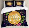 I Love You Duvet Cover Hand Drawn I Love You To The Moon And Back Words With Stars Celebration King Size Polyester Bedding Set