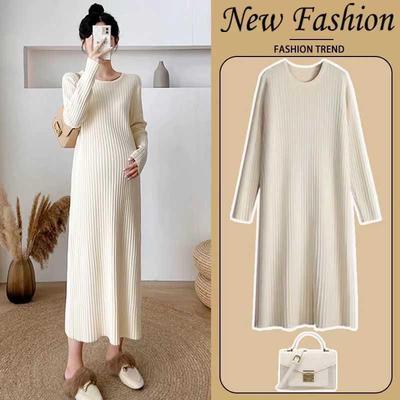 Pill-Resistant, Shape-Retaining Versatile Maternity Wool Dress