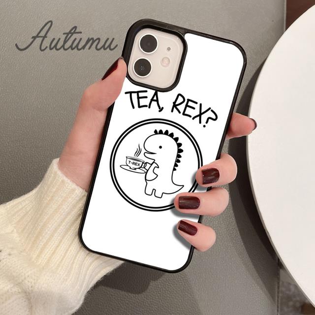 Cute Dinosaur Tea RePhone Case For iPhone 17 Air 15 16 16e Pro Max 11 12 13 14 Plus Cover coque Fundas Shell