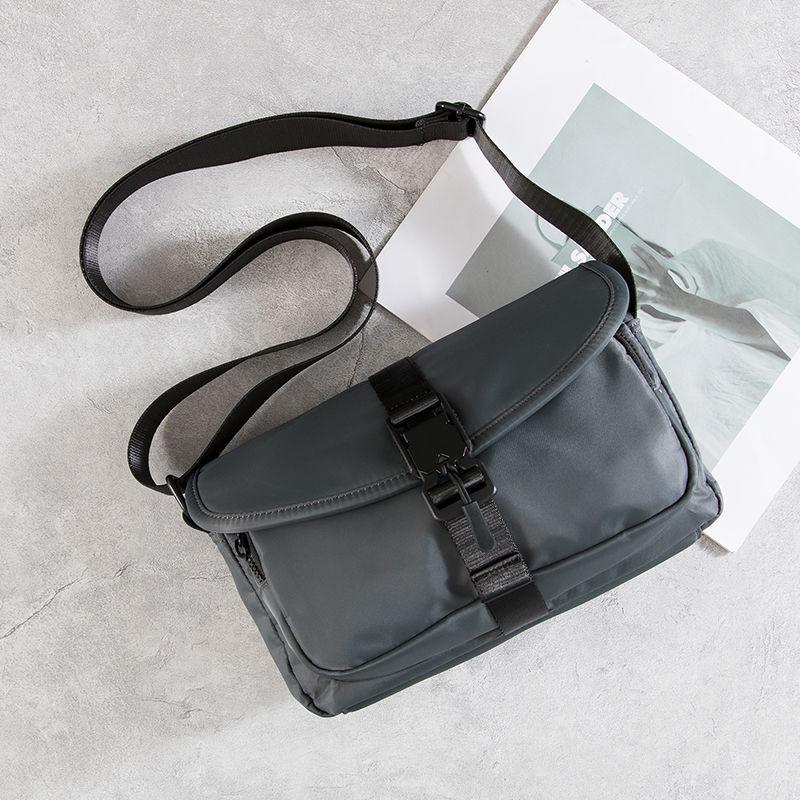 Men's Japanese Style Shoulder Bag, Oxford Cloth Crossbody with Quick Release Buckle, Versatile Workwear Messenger for Commuting