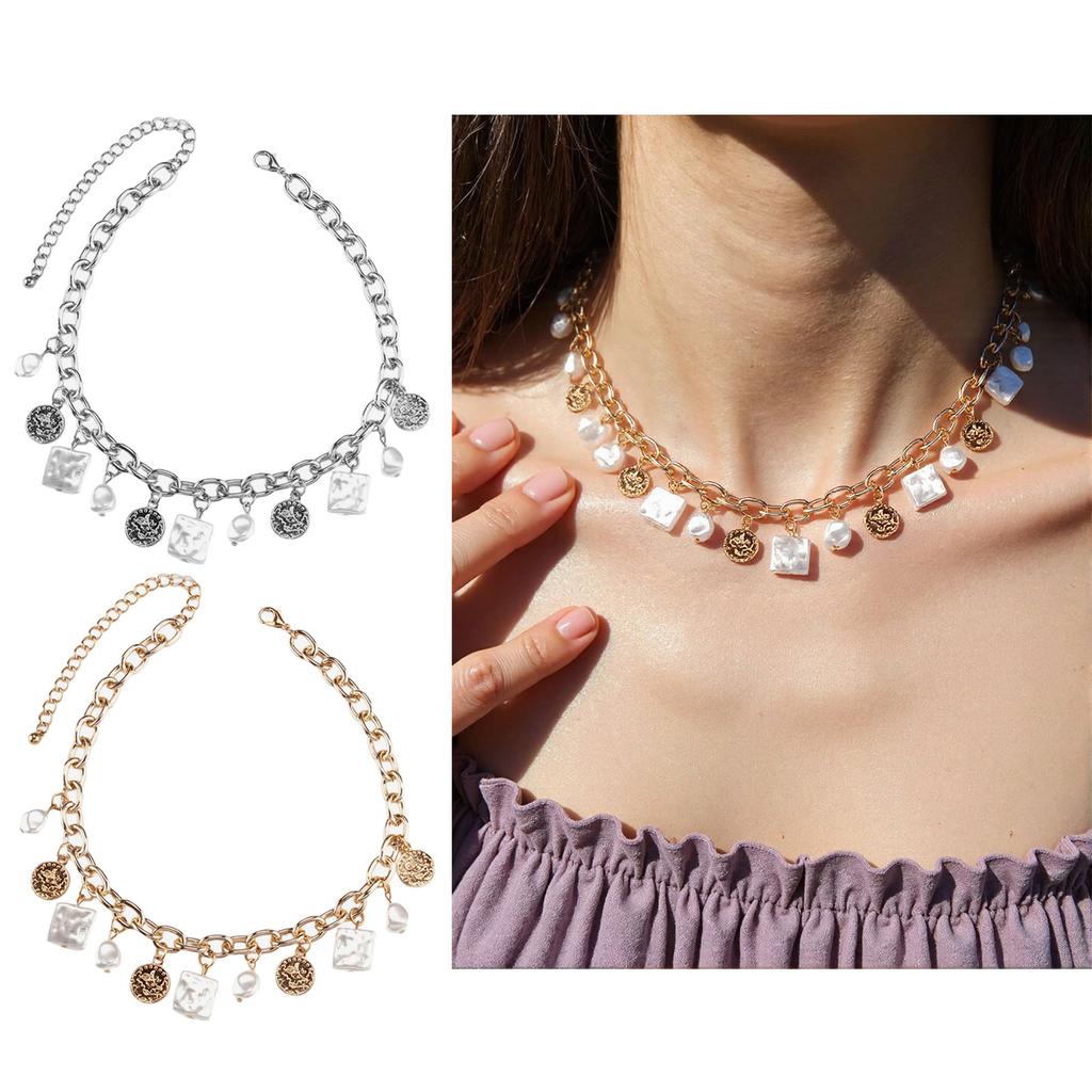 Fashionable Necklace Geometric Pendant Necklace Stylish Irregular Necklace Alloy Texture Suitable for Fashion Lover