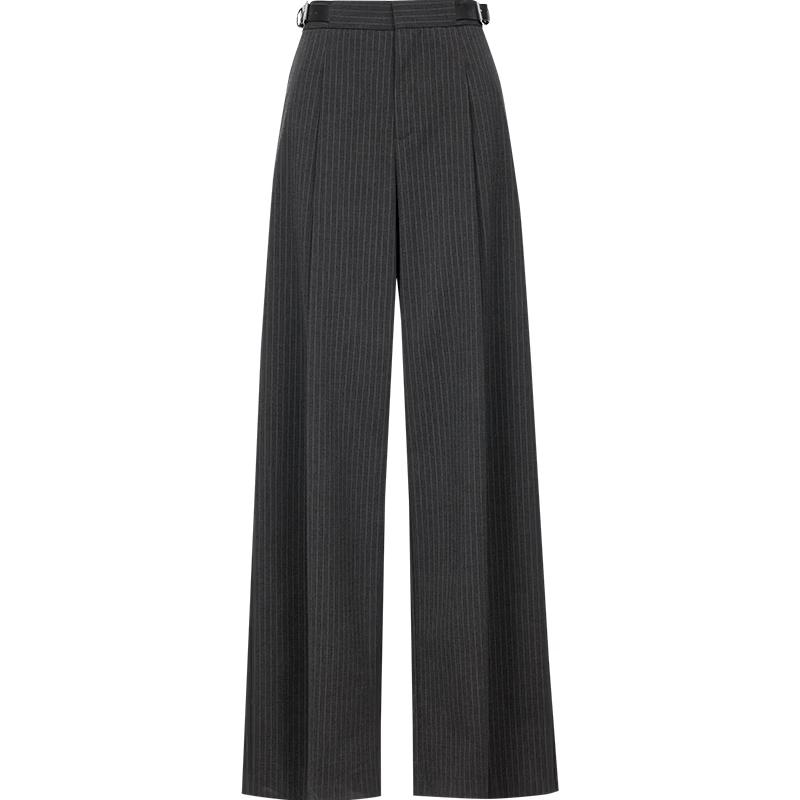Veromoda Women's Pleated Wide-Leg Trousers with Adjustable Belt
