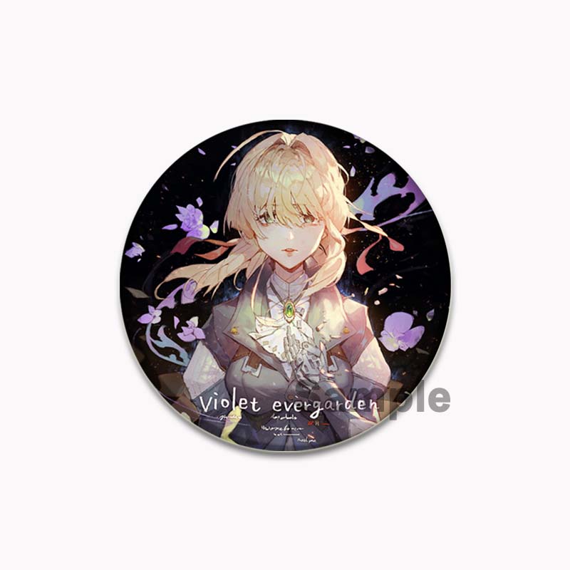 

32/44/58 мм 58 мм Ювелірні вироби Аксесуари Подарунки Аніме Violet Evergarden Брошки Косплей Значки ручної роботи Шпильки для рюкзака Прикраси для одягу 32mm