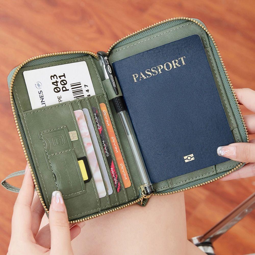 Multifunction Passport Cover with SIM Card Slots Card Case RFID Blocking Passport Clip  Female