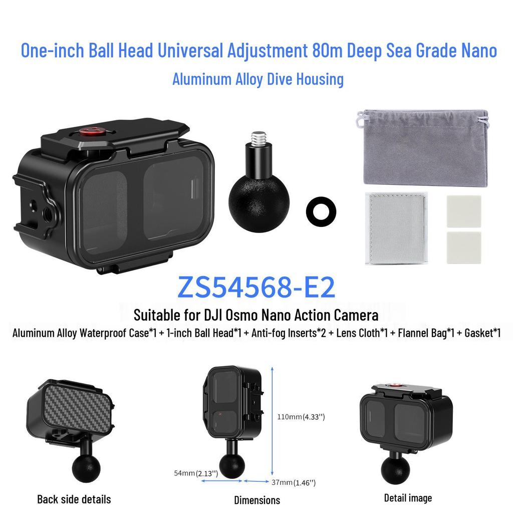 DJI Osmo Nano Waterproof Metal Case with Quick Release Adapter for Horizontal/Vertical Shooting & Underwater Photography