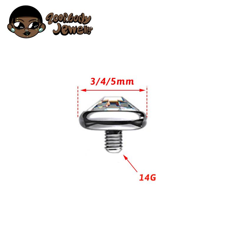 1 Pezzo Titanio Astm F136 Lunetta Terminale Fondo Piatto a Cupola Ancore Dermiche Top Gioielli Unici per il Corpo Design Delicato Piercing Per Donne