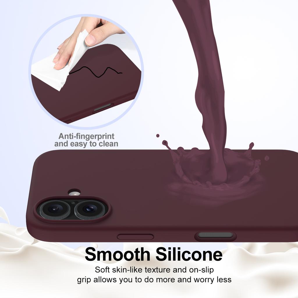 For iPhone 16 Plus Case Liquid Silicone Phone Cover Compatible with MagSafe