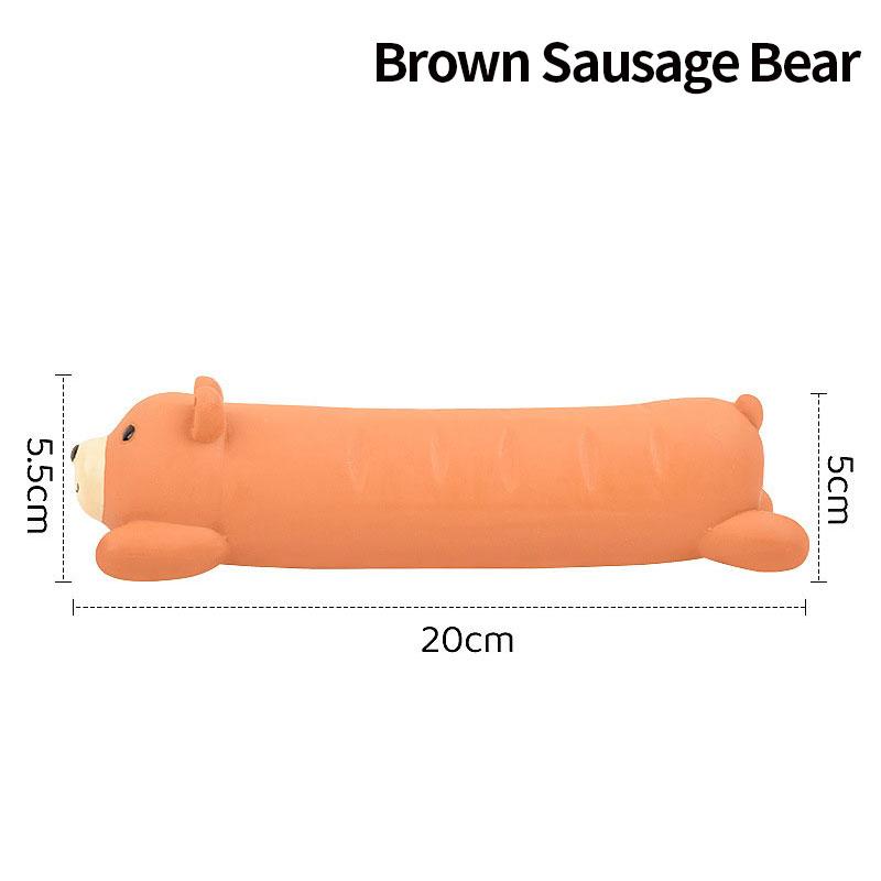 Dog Chewing Toy Simulated Dachshund Squeaky Pet Toy Bite Resistant Puppy Toy Training Silicone Teeth Cleaning Dog Toy Supplies