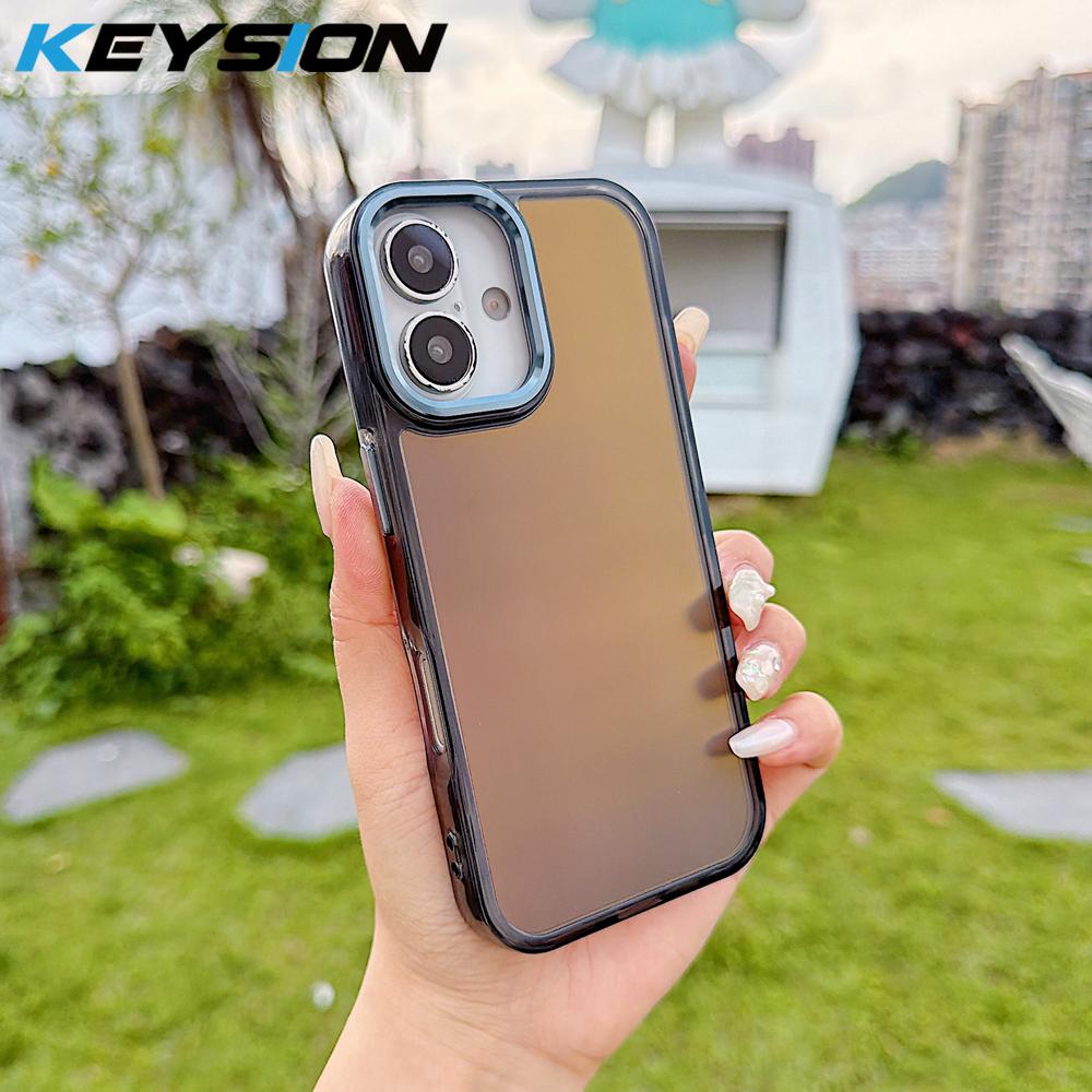 

KEYSION Fashion Laser Gradient Colorful Phone Case for iPhone 16 Pro Max Soft TPU+PC Shockproof Back Cover for iPhone 16 Plus for iPhone 16 чёрный