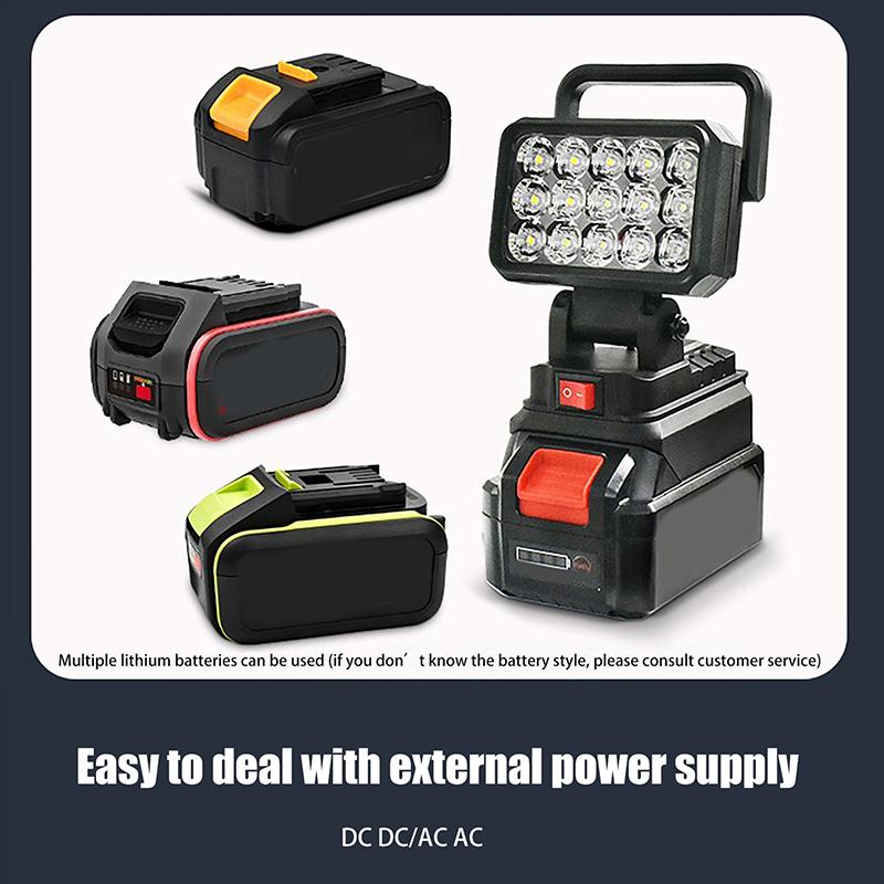 15 Beads Led Working Light Spotlight Hand Lantern 21V Li-Ion Battery Rechargeable Home Emergency Lighting Maintenance Light
