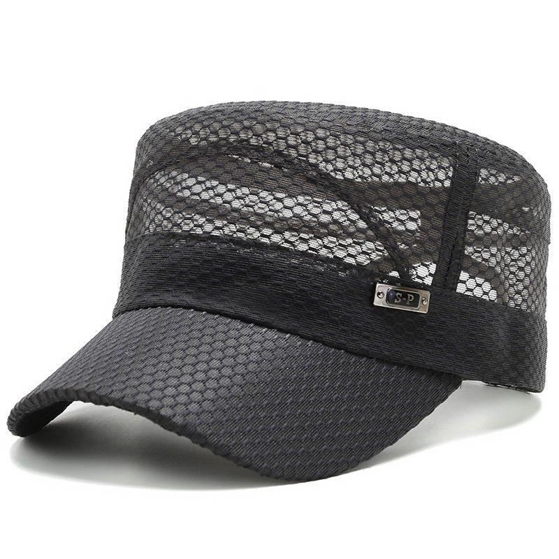 Einfarbiger Mesh-Sonnenhut Verstellbare Atmungsaktive Taktik-Armeekappe Für Damen Herren Frühling Sommer Outdoor-Sportarten Angeln Trucker-Hüte