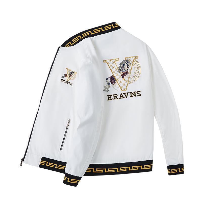 2025 Men's Fashion Trend: Embroidered Black Jacket - European Style