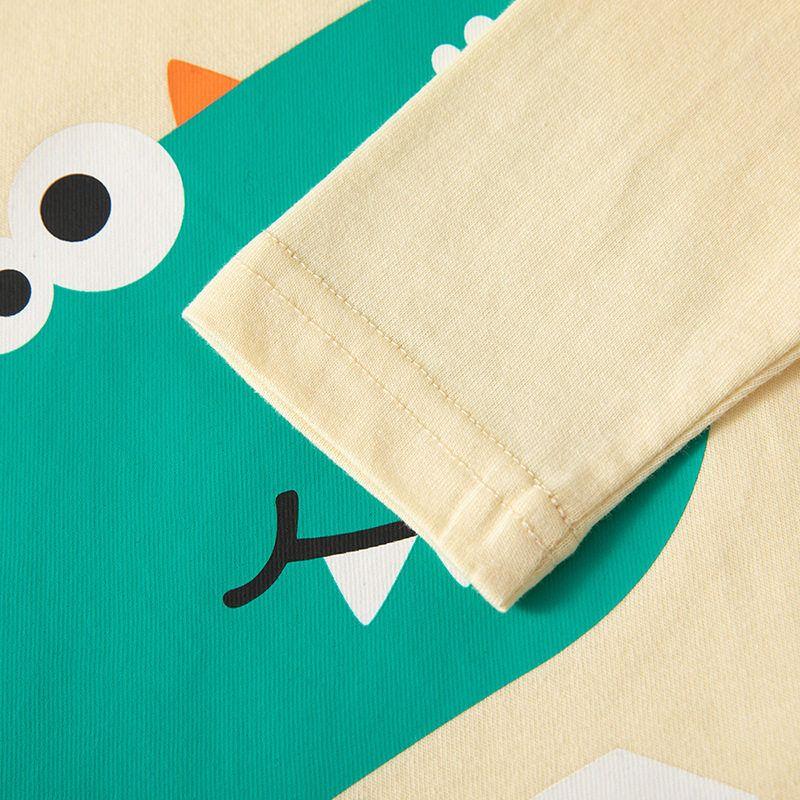 Children's Clothing Spring and Autumn Kidsren's Round Neck Long-Sleeved T-Shirt Bottoming Shirt Boys Stereo Dinosaur Top Baby Pure Cotton Clothes