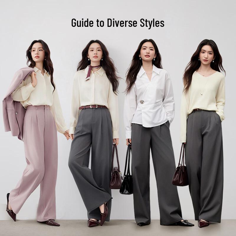 Pantaloni da completo a vita alta a gamba larga da donna Xiangying