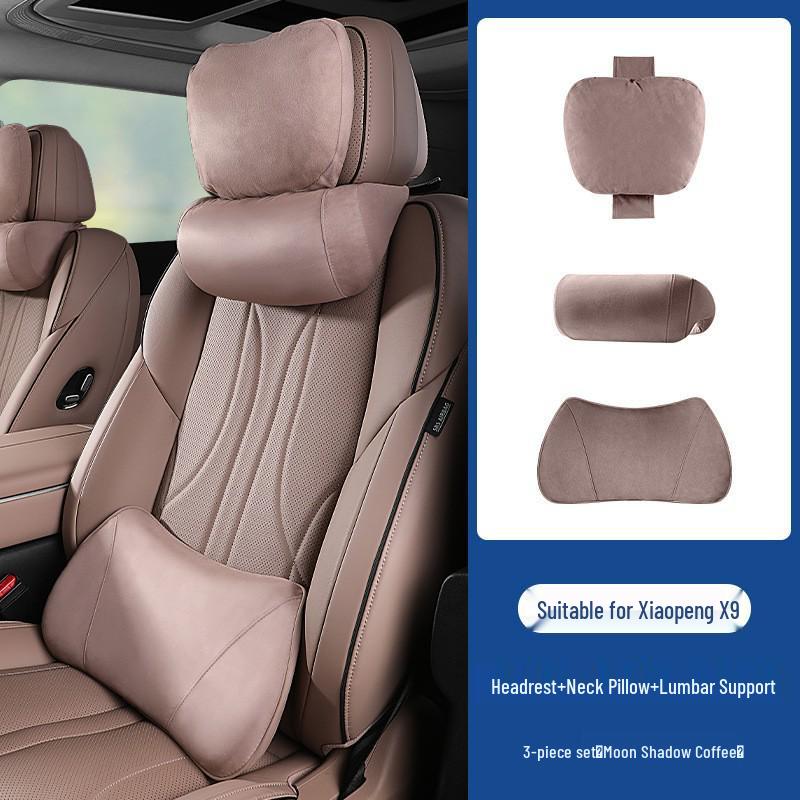 Xpeng X9 Car Headrest Neck Support & Lumbar Cushion Set