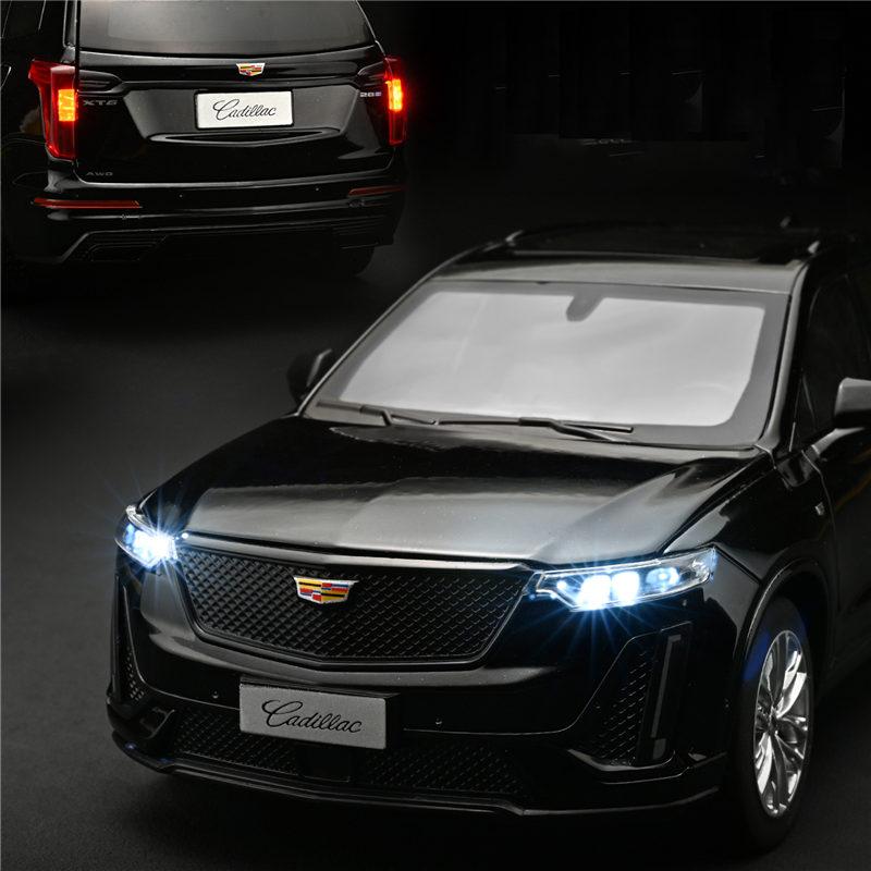 1:24 Cadillac XT6 SUV Alloy Car Model Diecast Metal Off-road Vehicles Car Model Sound and Light Simulation Collection Decoration