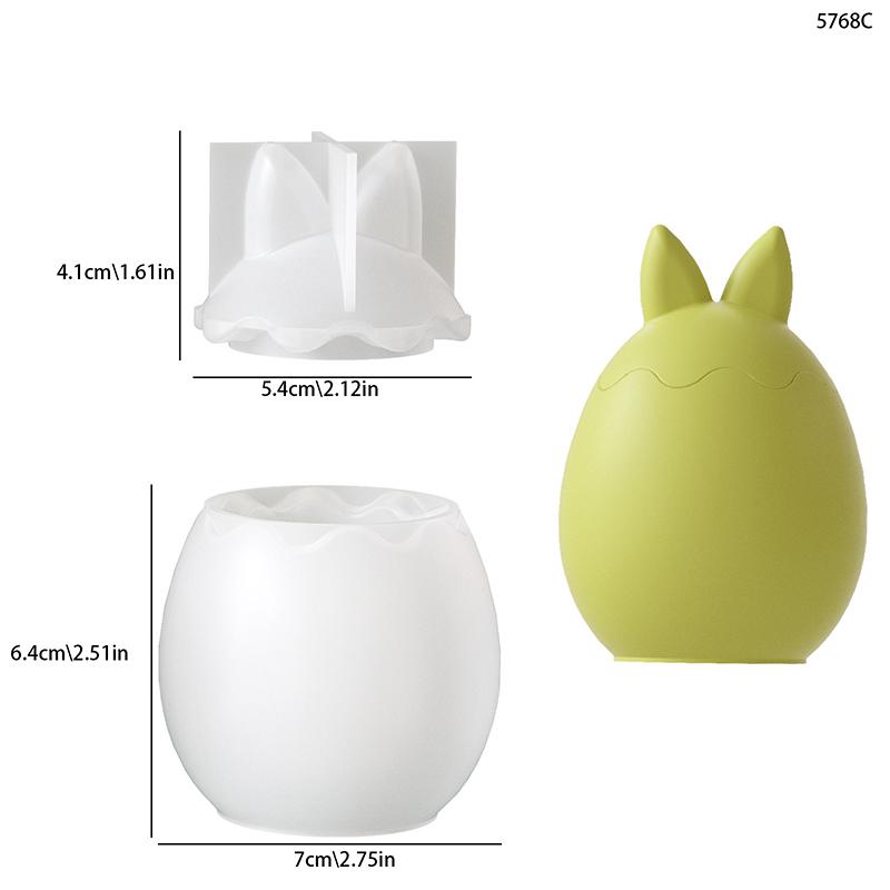 

Easter Bunny Egg Silicone Mold Diy Cute Rabbit Eggs Storage Jar Candle Cup Aromatherapy Holiday Family Decoration Exquisite Present