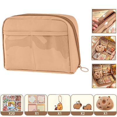Capybara LARGE Pencil Case Girls Teenager School Pendants And Stickers