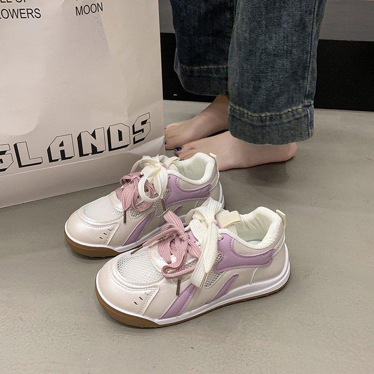 Dopamine explosion thick baseplate shoes women's summer versatile 2025 new mesh breathable casual sports bread shoes