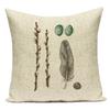 Country Style Cushions Cover Bird Feather Throw Pillow Case Home Decorative Sofa Bed Car Polyester Pillow Cover
