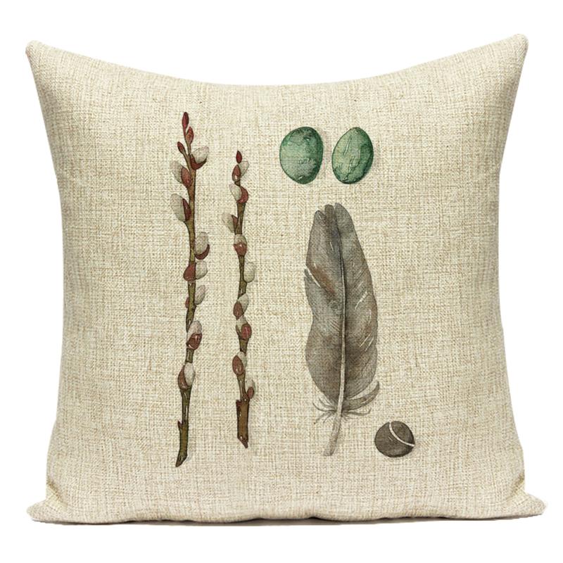 Country Style Cushions Cover Bird Feather Throw Pillow Case Home Decorative Sofa Bed Car Polyester Pillow Cover
