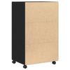 Open Storage Locker, Black Movable Storage Cabinet with Wheels, 2-tier Storage, with Double Door Storage Space, 55x40x91 Cm