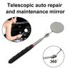 Long Handle Telescoping Inspection Mirror Round Extendable 360° Swivel Mirror  Mechanic Repairing