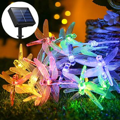 Luci Solari a Stringa con Libellule Colorate Luci a Libellule Impermeabili per Esterno Lampada Notturna per Festival Decorazione per Patio Giardino Matrimonio