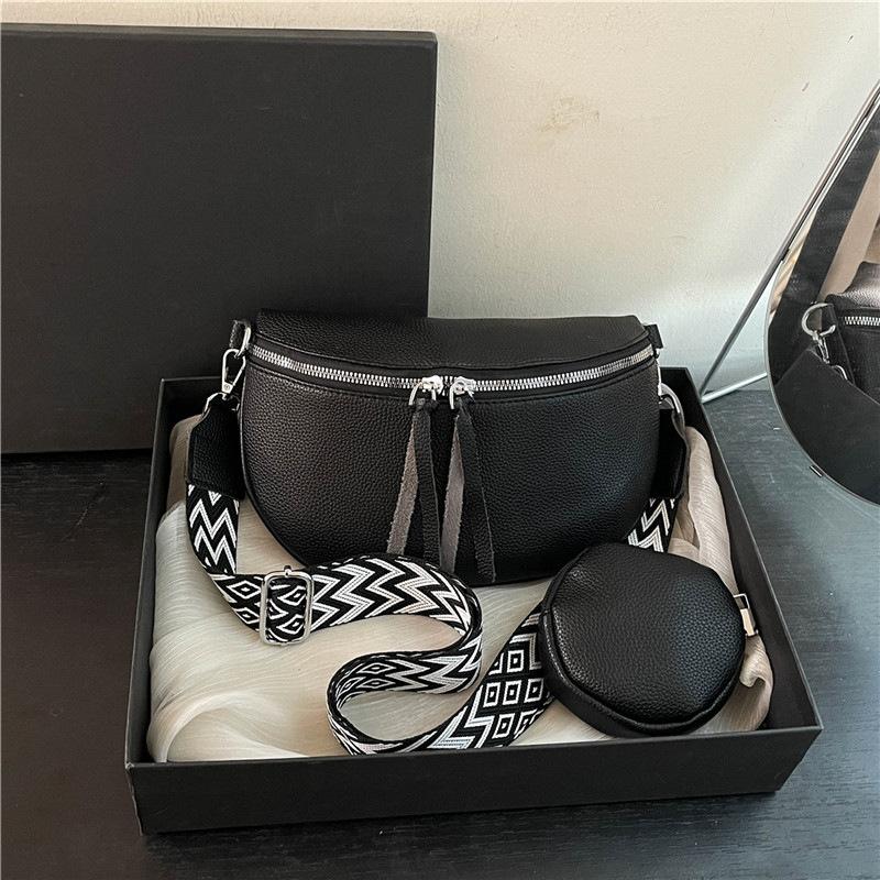 Bag, Crossbody Bag, Women s New Fashion Trend, Shoulder Bag, Niche High-end Sense, Saddle Bag, Coin Purse чёрный