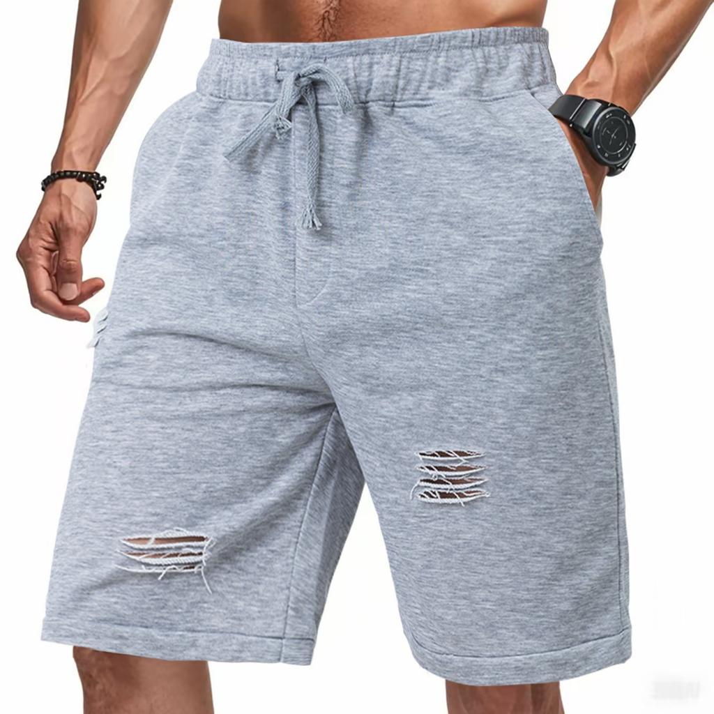 Men's Ripped Loose Fit Cloth Athletic Shorts