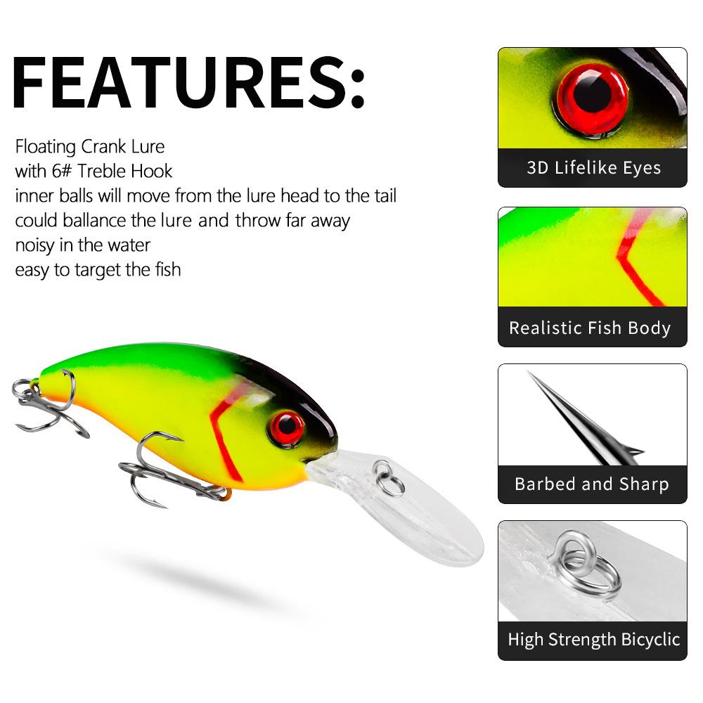 10cm-14.19g Plastic Bait Rock Little Fatty Lure Bait 6# Hook