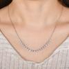 Rrjzz Round D-Color VVS1 Full Moissanite Bubble Necklace Certified Lab Created Diamond White Gold Plated Women Necklace Jewelry