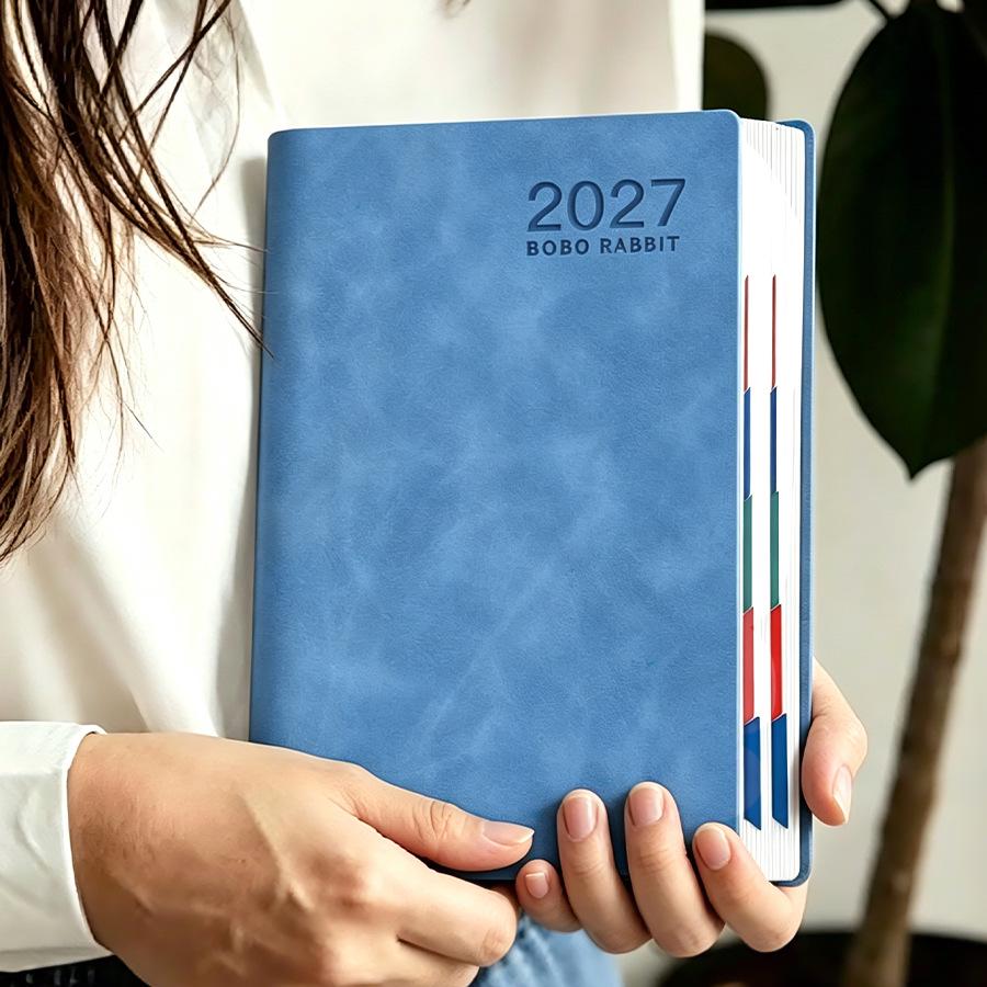 A5 2027 English Schedule Book: Elegant Daily Planner & Self-Discipline Notebook