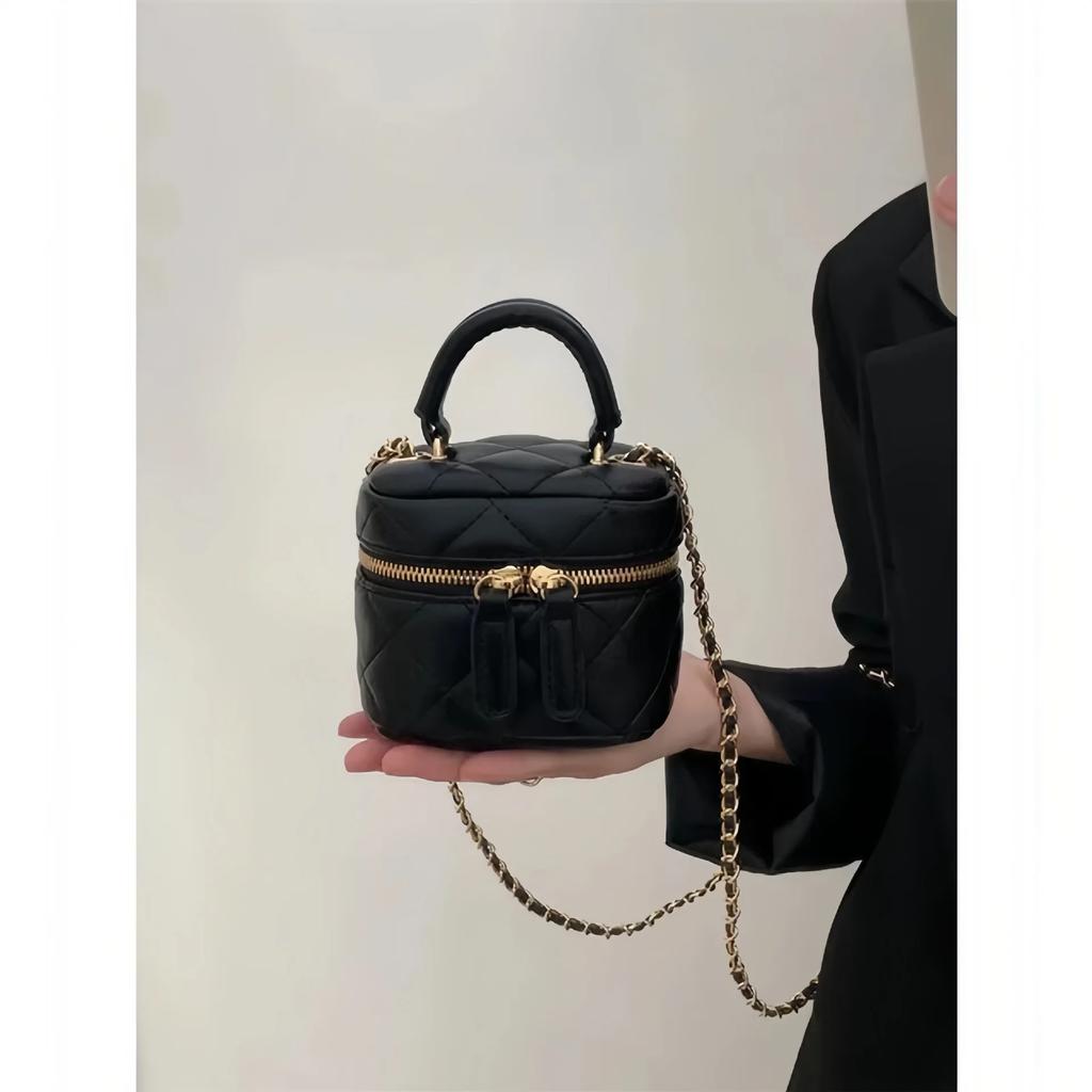 Mini Diamond Grid Chain Small Fragrance Bag for Women's Fashionable Texture Niche Single Shoulder Crossbody Bag Woman Bags