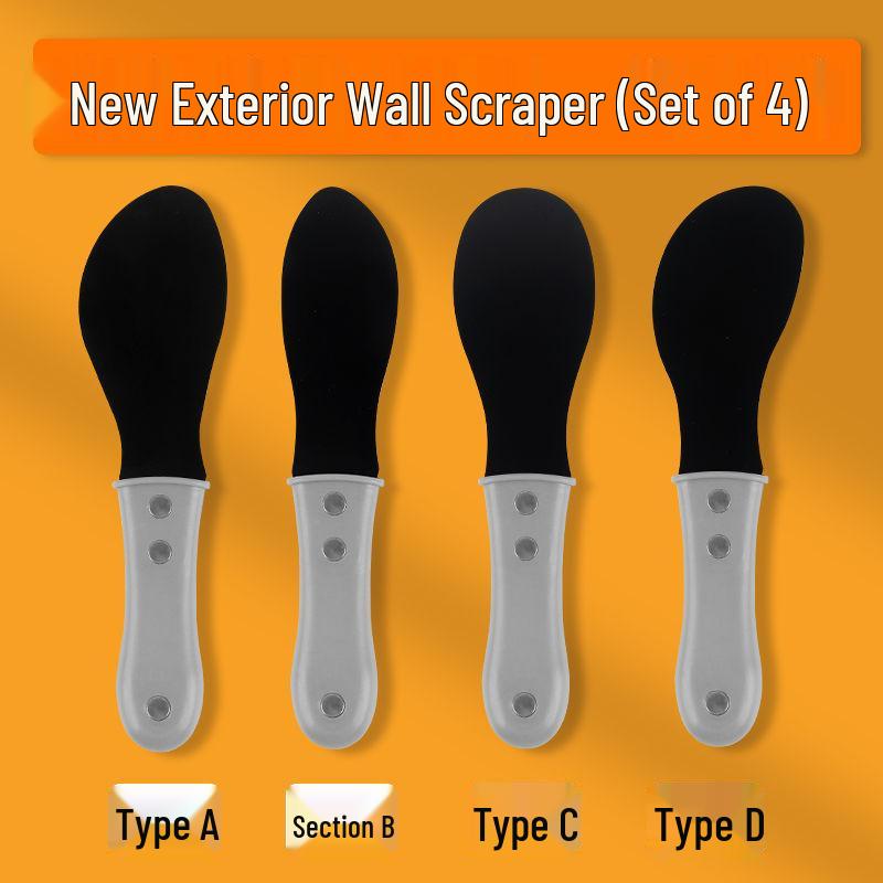 Four-Piece Multi-Functional Scraper Set for Glass Glue, Structural Glue, and Silicone Caulking