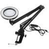 LED 5X Magnifying Lamp with Clamp USB Dimmable Desk Magnifier Light for Reading Embroidery