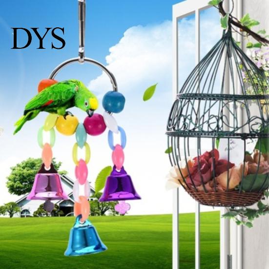 Kjæledyr Bird Bell String Kjede Papegøye Bite Tygge Leke Henge Bur Dekor