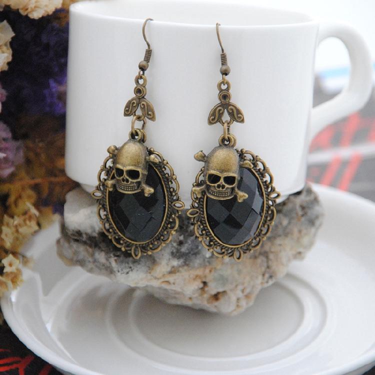 Unique Skull Ghost for Head Earrings Halloween Skeleton Earrings Gothic Drop Ear