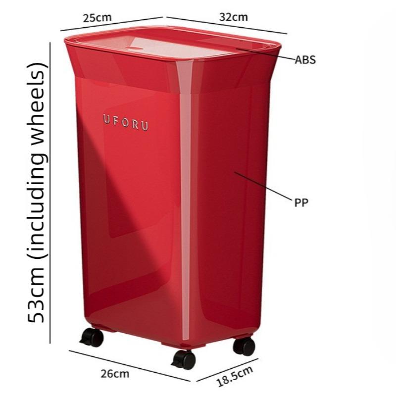 Kitchen Trash Can Luxury Trash Cans Plastic Large Capacity Litter Bins Rectangular Dustbins with Wheels Kitchens Accessories