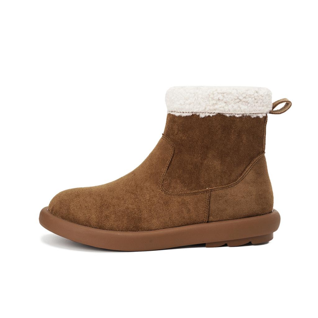 Thick Soled Snow Boots for Women In Winter Short Sleeved Boots with Fleece and Birkin Warm Cotton Shoes