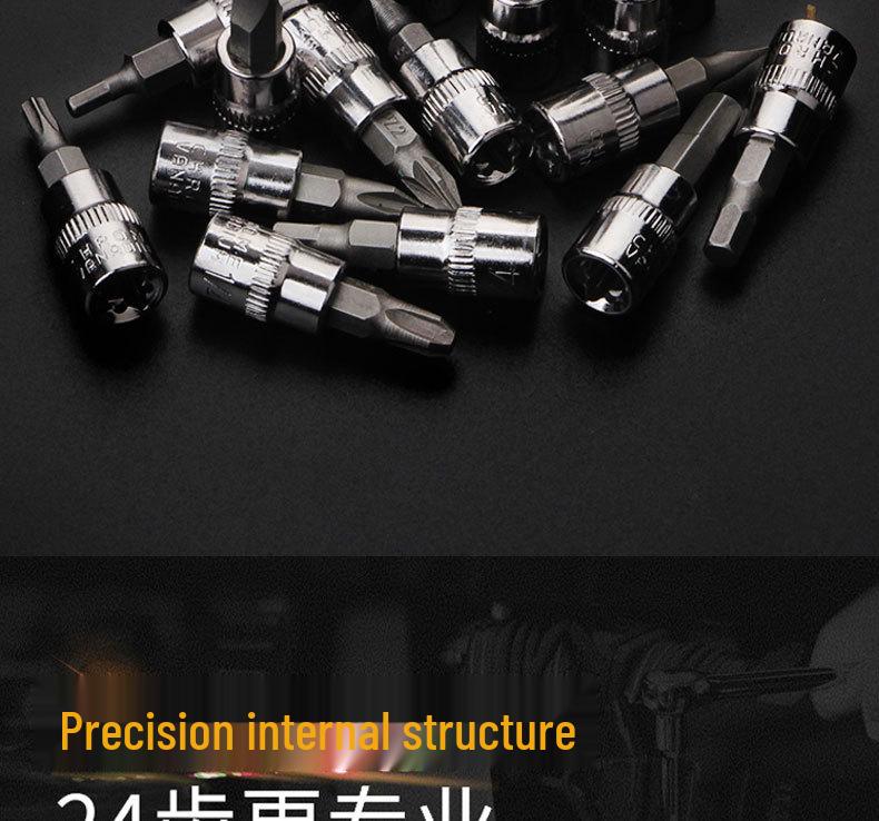 46-Piece Vehicle-Mounted Auto Repair Tool Set with 1/4" Sockets