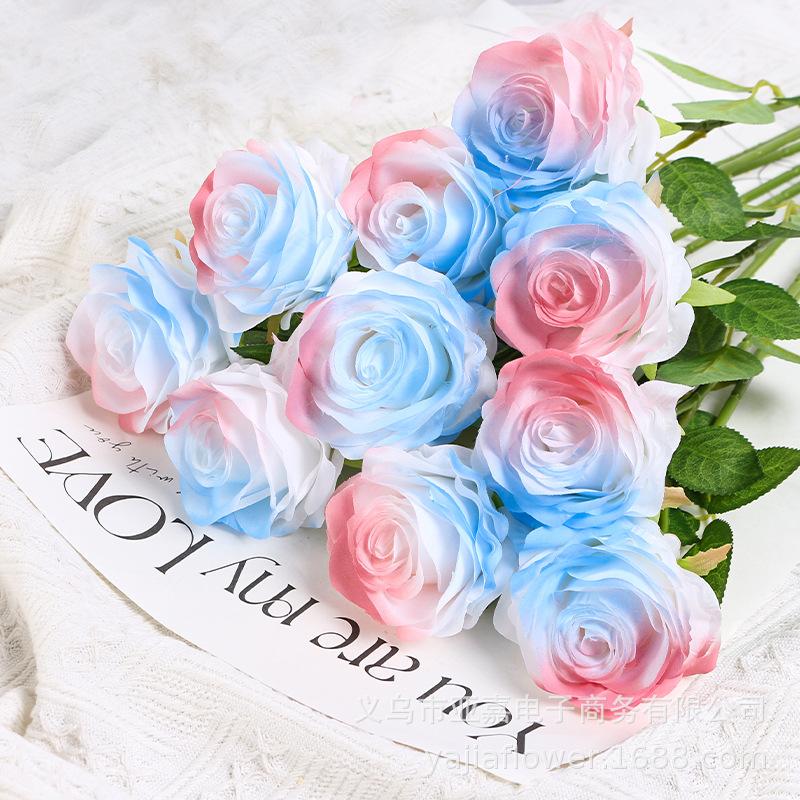 5/10Pcs Rose Artificial Flowers Bouquet for Home Room Decor Wedding Decoration Fake Flowers Valentine Day Gift DIY Vase Ornament