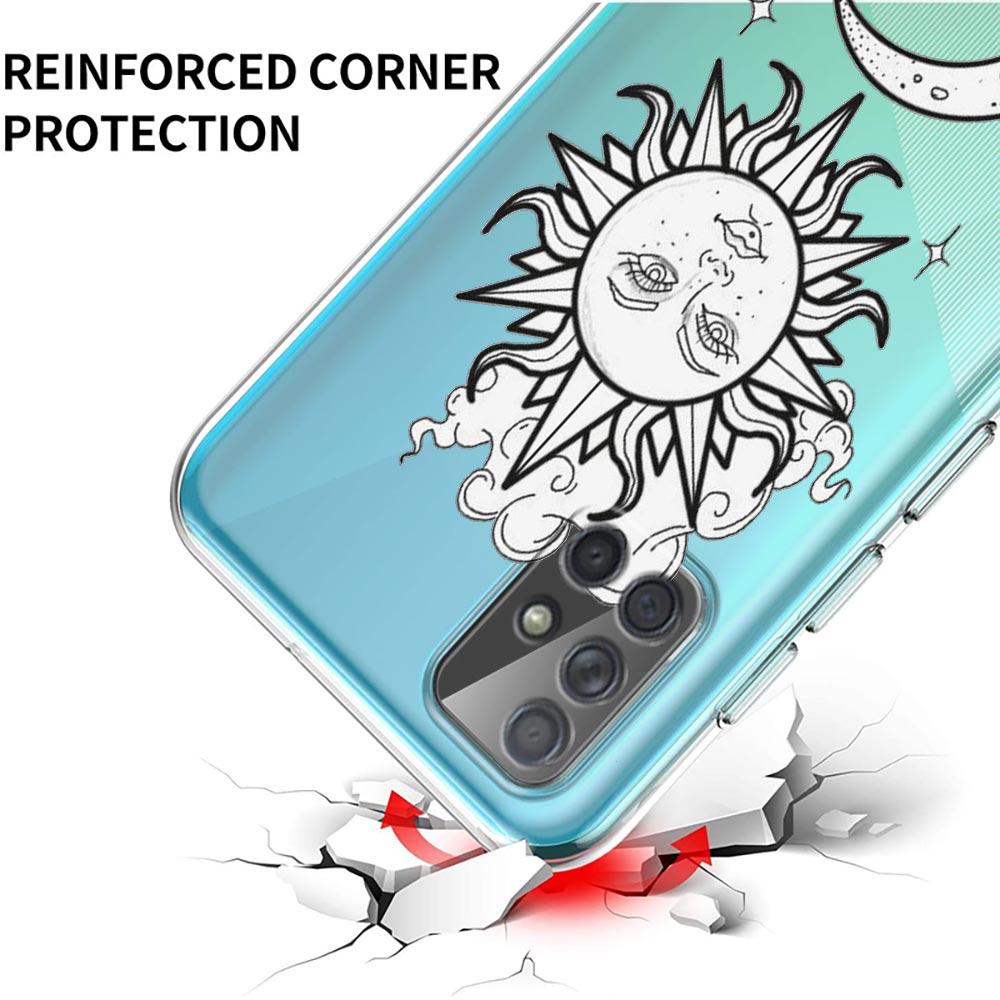 Zabawne Słońce Księżyc Anioł Oczy Do Samsung Galaxy A51 Etui na Telefon A71 A21S A12 A11 A31 A52 A41 A32 A23 A33 A53 A73 A03S A13 5G Pokrowiec