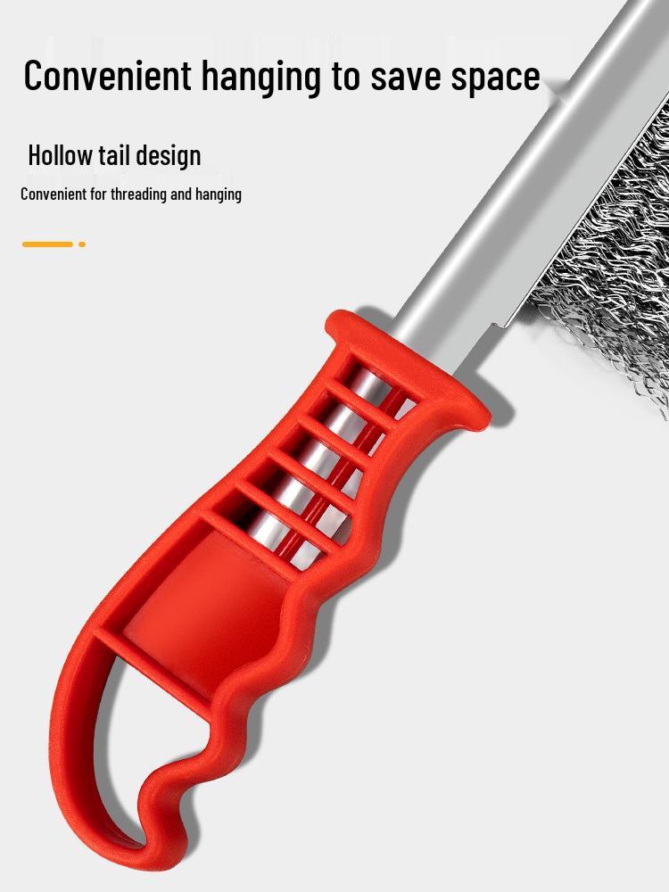 Industrial Stainless Steel Wire Brush with Handle - Copper Wire for Grill and Rust Cleaning