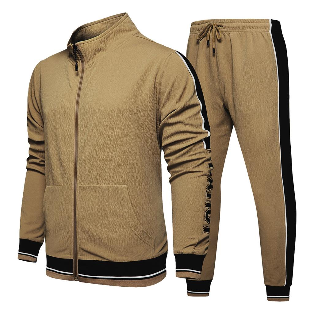 Men's Casual Tracksuit Set Long Sleeve Full-Zip Running Jogging Athletic Sweat Suit