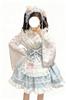 CAWILXHA Lolita Cosplay Japanese Light Blue and Princess Long Mori Dreamy Cute Halloween Costume Blue Dress, Costume, Style, Pink, Sleeves, Sleeves,