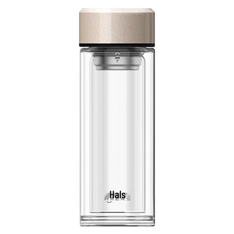 Haers Double-Wall Business Glass Water Bottle