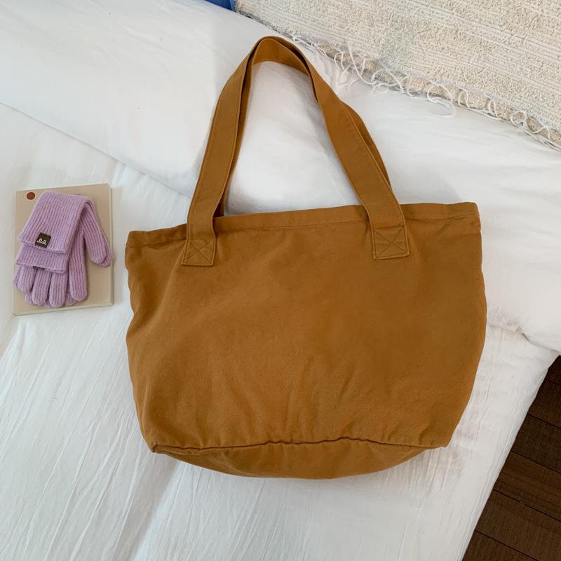 Canvas Bag Women's 2025 New Large-capacity Shoulder Tote Bag for College Students In Class Commuting Tote Bag Shopping Cloth Bag