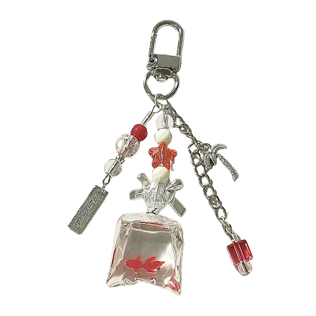 Fashionable Handmade Coconut Beaded Keychain Portable and Sturdy Resin Charm Accessory for Fashion Enthusiasts